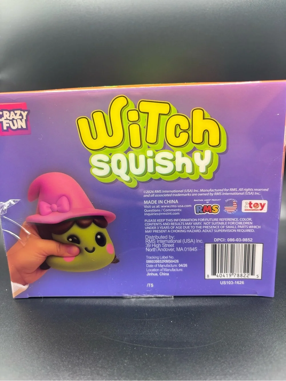 Witch Squishy Toy – Pink Hat & Lime Green Body